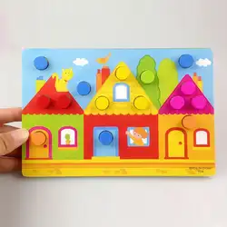 Деревянный Гриб ногтей Цвет соответствующие стороны детская площадка, детский сад, дома и т. д. захватывающие доска головоломки