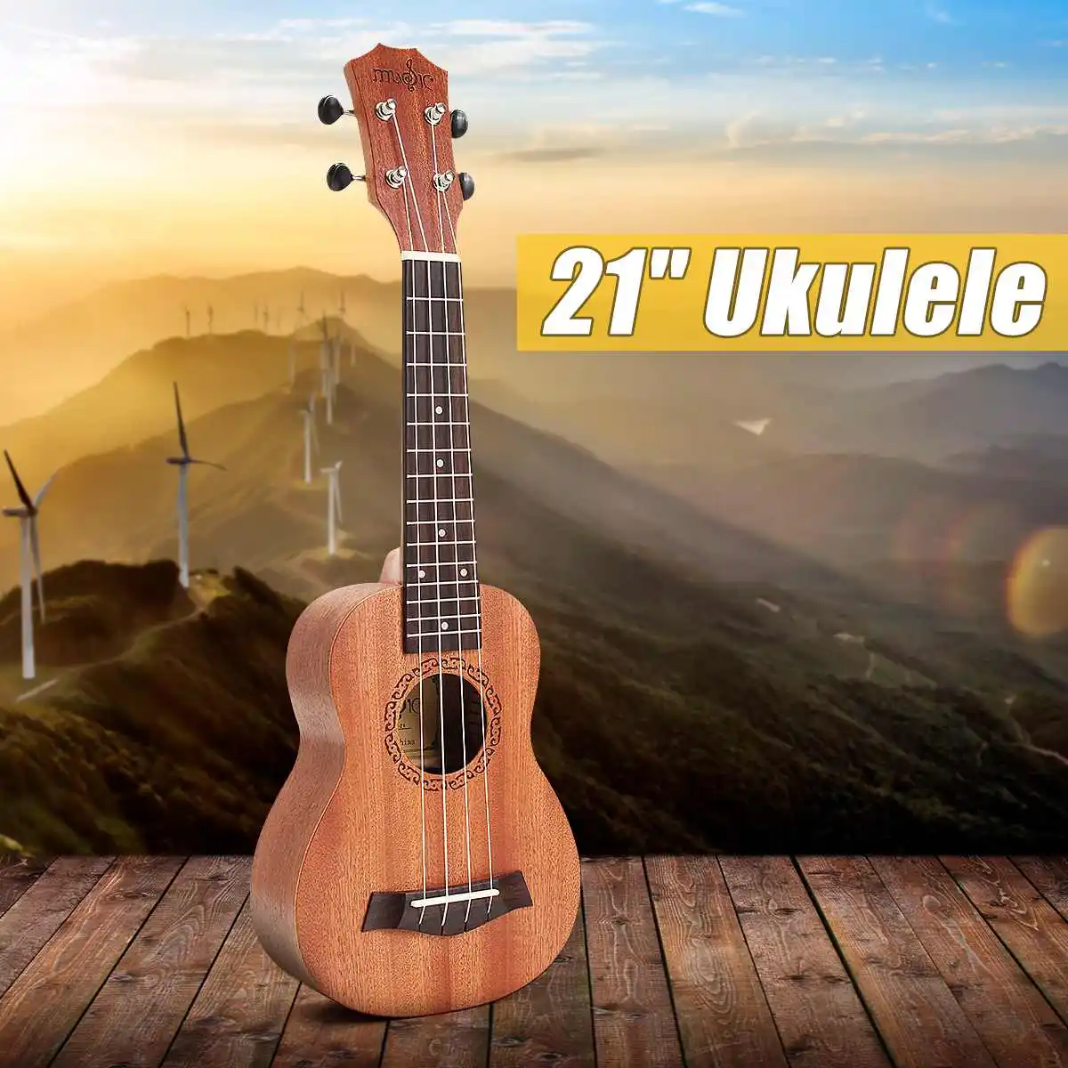 

Zebra Spring 21 inch 15 Frets Mahogany Soprano Ukulele Guitar Sapele Rosewood 4 Strings Hawaiian Guitar Musical Instruments