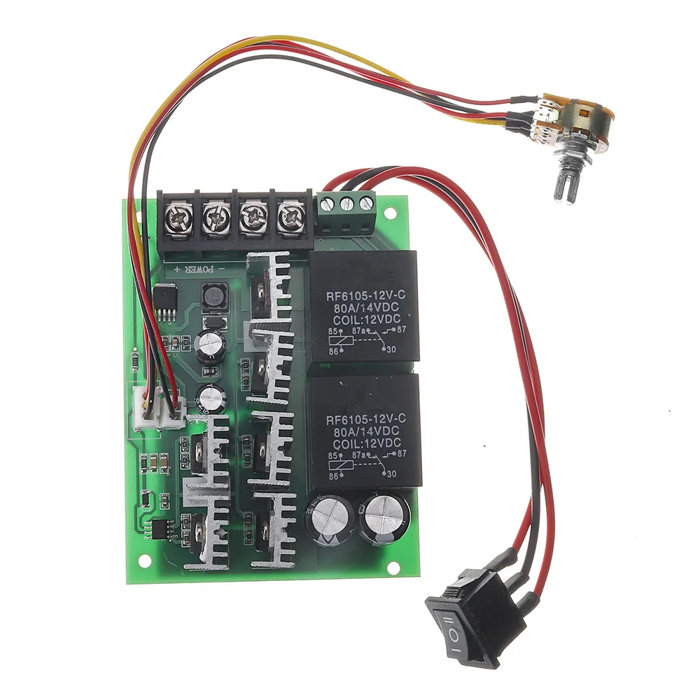

NEW DC 10V-50V 12/24/36/48V 60A Motor Speed Controller Electric PWM Speed Control Regulator With CW CCW Reversible Switch