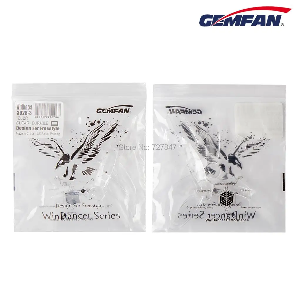 10 пар/20 шт Gemfan Windancer 3028 пропеллер 3 дюйма ПК лезвия CW CCW FPV прочный для мини
