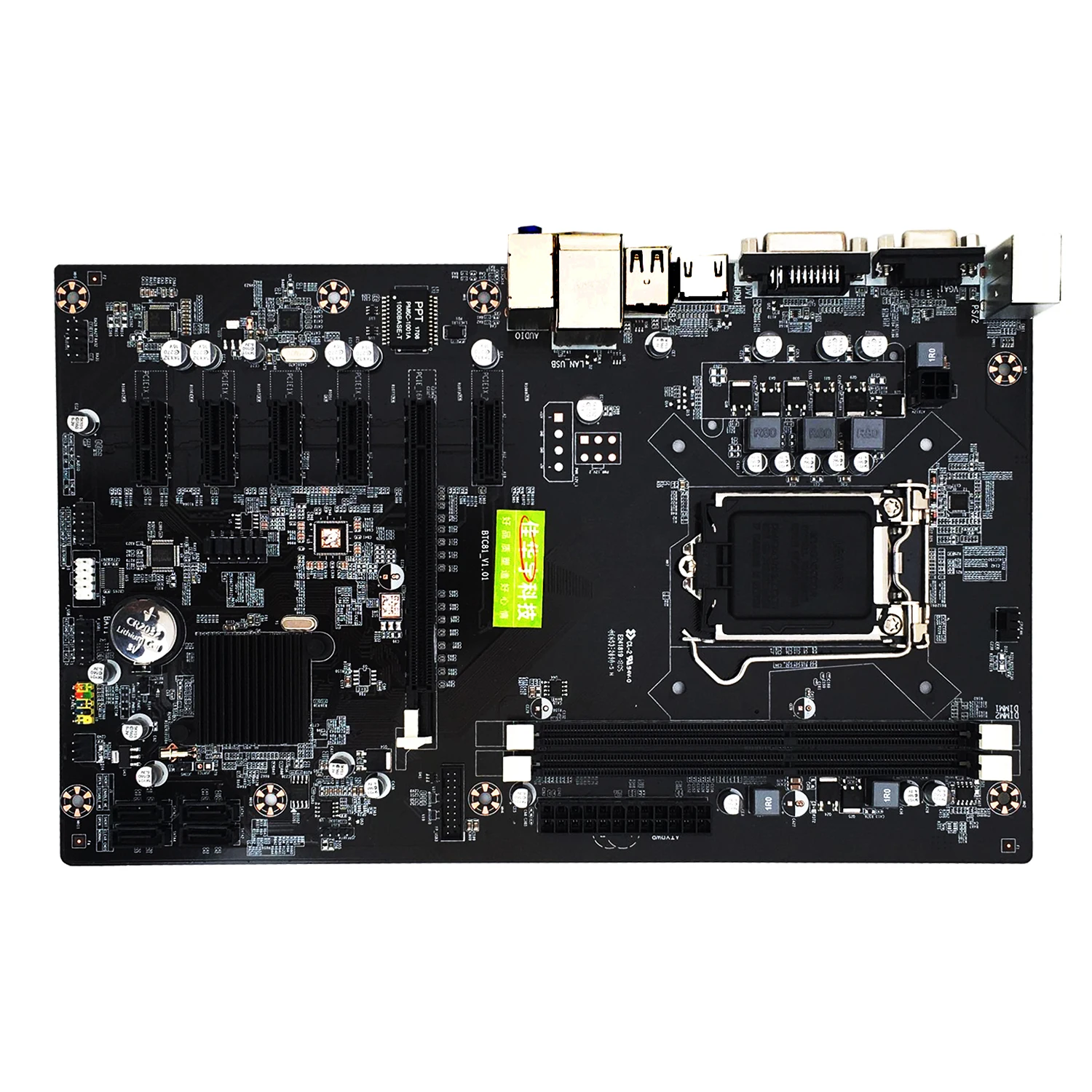 

Jia Huayu H81 PRO BTC Motherboard 6-GPU Mining Rig LGA1150 CPU DDR3 Memory Type High Speed USB3.0 Ports Computer PC Mainboard