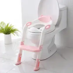 Складной горшок младенческой Дети сиденье для унитаза для приучения к туалету с регулируемая лестница удобная спинка мультфильм милый