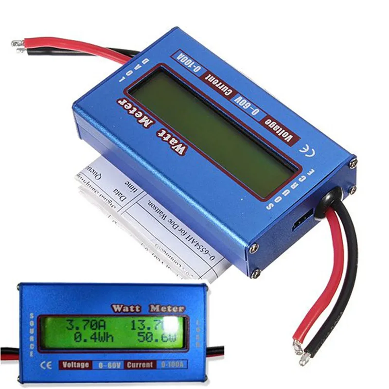 RC Boat Heli Watt Meter Digital LCD Display DC 60V 100A Balance Voltage Battery Power Analyzer Watt Meter For DC rc Helicopter