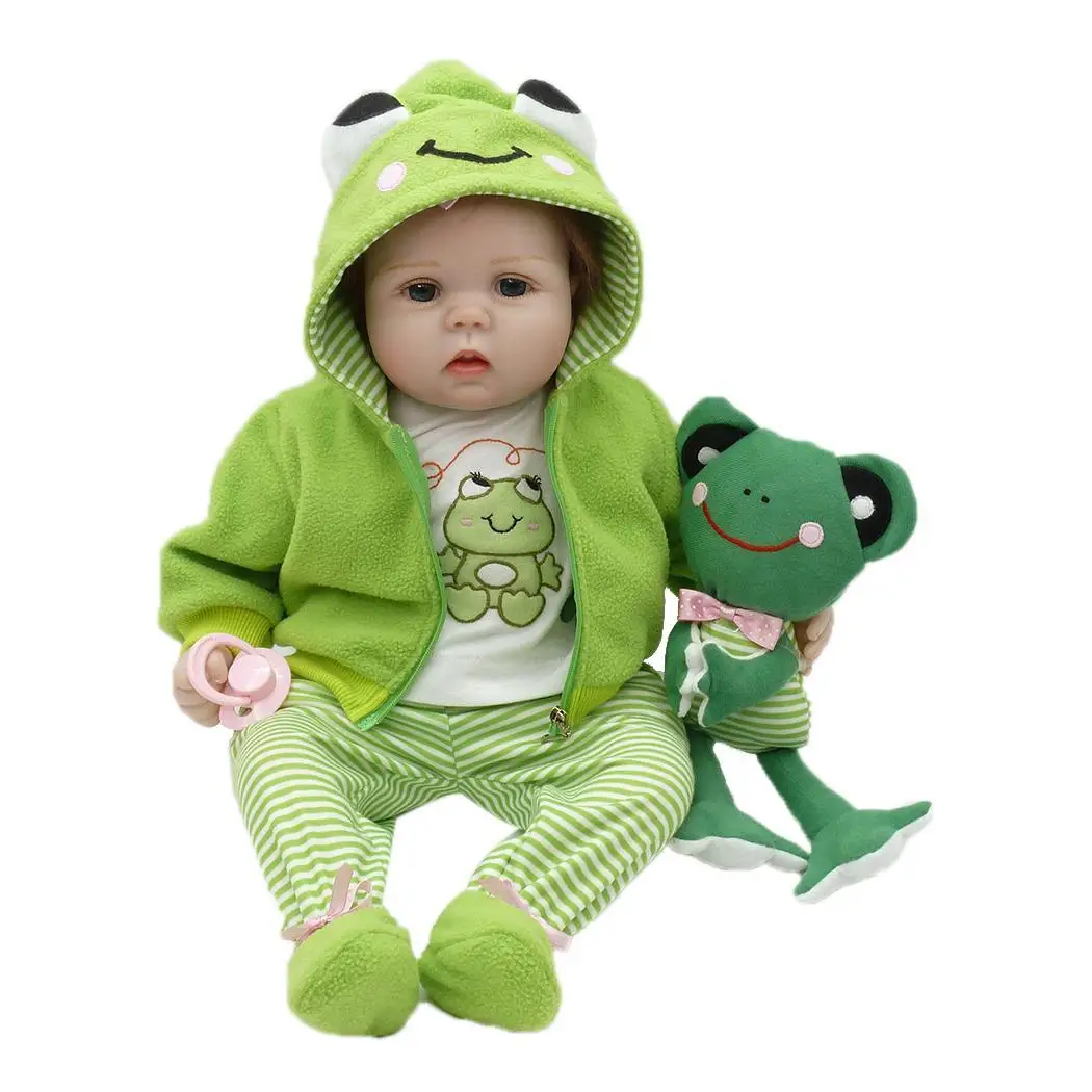 

55cm Cloth Body Soft Silicone Vinyl Baby Doll Babe Reborn Baby Doll Toy Playmate Gift Non-toxic Safe Handmade Baby Doll