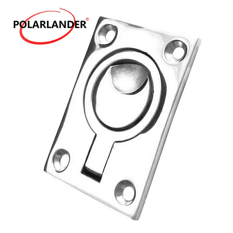 

1 PC Stainless Steel 62x43mm Durable square handle floor buckle Flush Mount Ring Pull Handle Boat Marine hardware