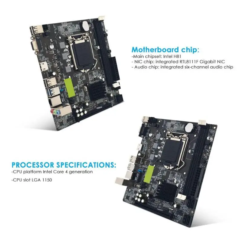 

1pc Desktops for Intel H81 Desktop Computer Mainboard LGA 1150 Original USB3.0 SATA2.0 CPU Motherboard Support HDMI VGA Output