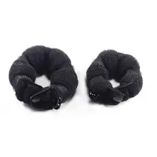 2 шт волос пончик булочка кольцо стайлер производитель укладки волос делая инструмент(черный