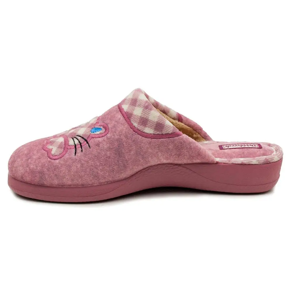 DEVALVERDE WOMAN TEXTILE SLIPPERS slipper TALON OPEN ROSE с изображением медведя|Тапочки| |