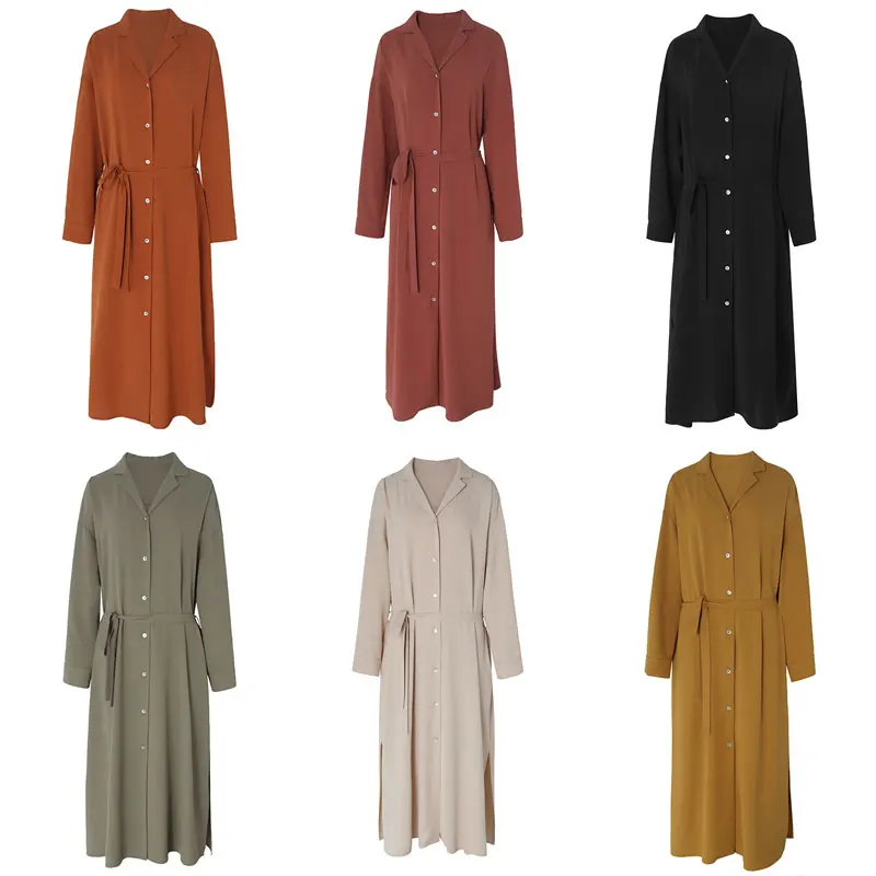 Flectit Business Chic Women Midi Shirt Dress with Bow Button Up Long Sleeve Spring Summer Dress Office Lady Outfit *