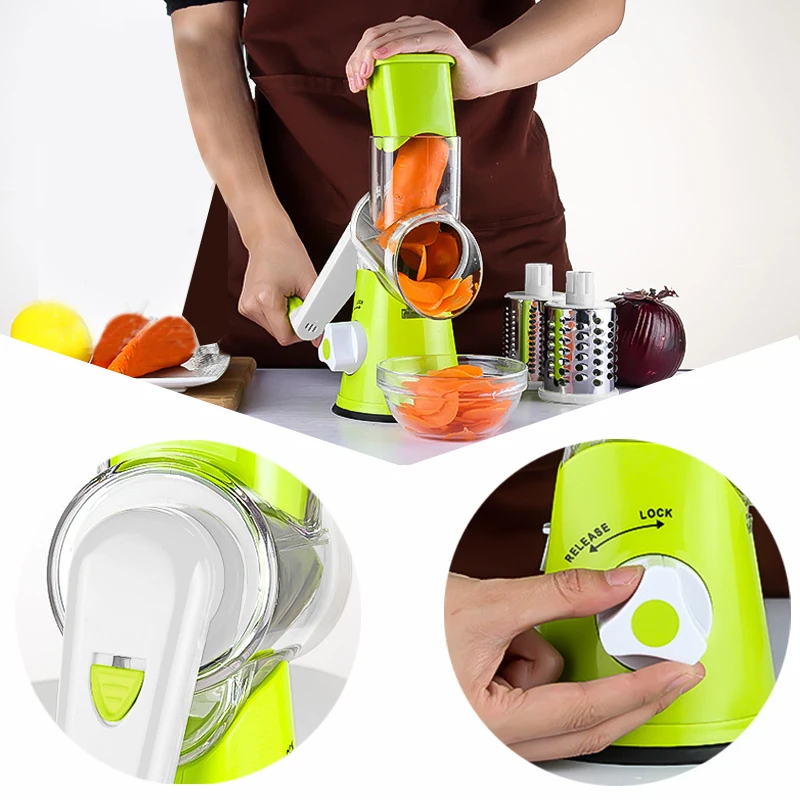 

Multi-functional kitchen Tool Peeler Onion Cutter Fruit Cutter Potato Slicer Hand-cranked Shredder Drum Type Cheese Planer