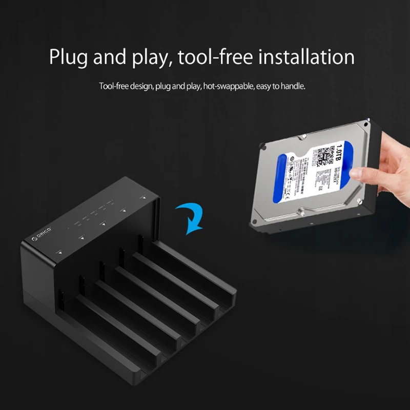 Док станция Orico 6558Us3 C 5 Bay сверхскоростная док для жесткого диска Usb 3 0 адаптер Sata