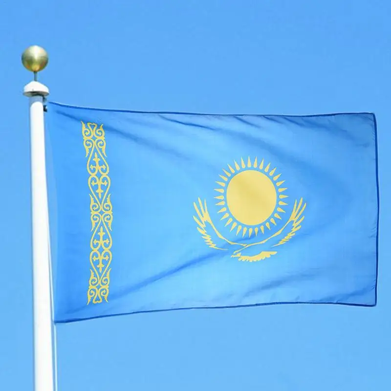 

Kazakhstan Flag 90*150cm Hanging Flags Office/Activity/Parade/Home Decoration Banner For Festival The World Cup 1pcs