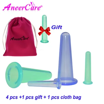 

5 Pcs Massager Silicone Facial Body Massage Vacuum Cup Set Suction Cups Massage Jars Cups cans for facial massage