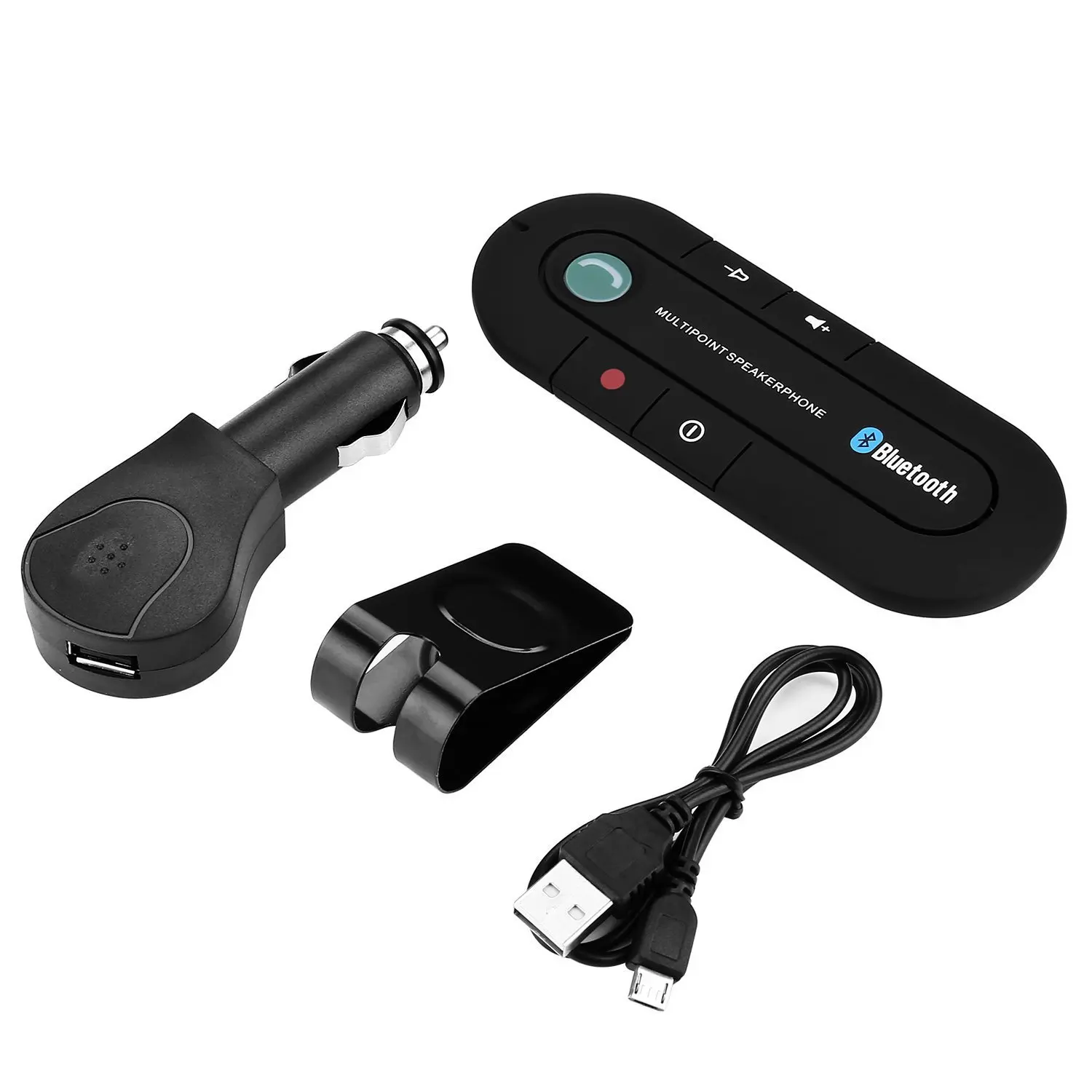 

Automotive Bluetooth kit Long distance transmission Connect 2 phones once Sun Visor Clip Bluetooth Hands-free Car Kit