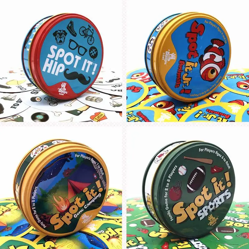 

2018 Spot Cards Game Metal Box English Version for Family Activities Party Board Game