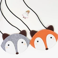 Детская сумка-мессенджер для маленьких девочек, с лисой, кружевом, цветком, Кроликом, животным, повседневные сумки через плечо, модные сумочки для монет