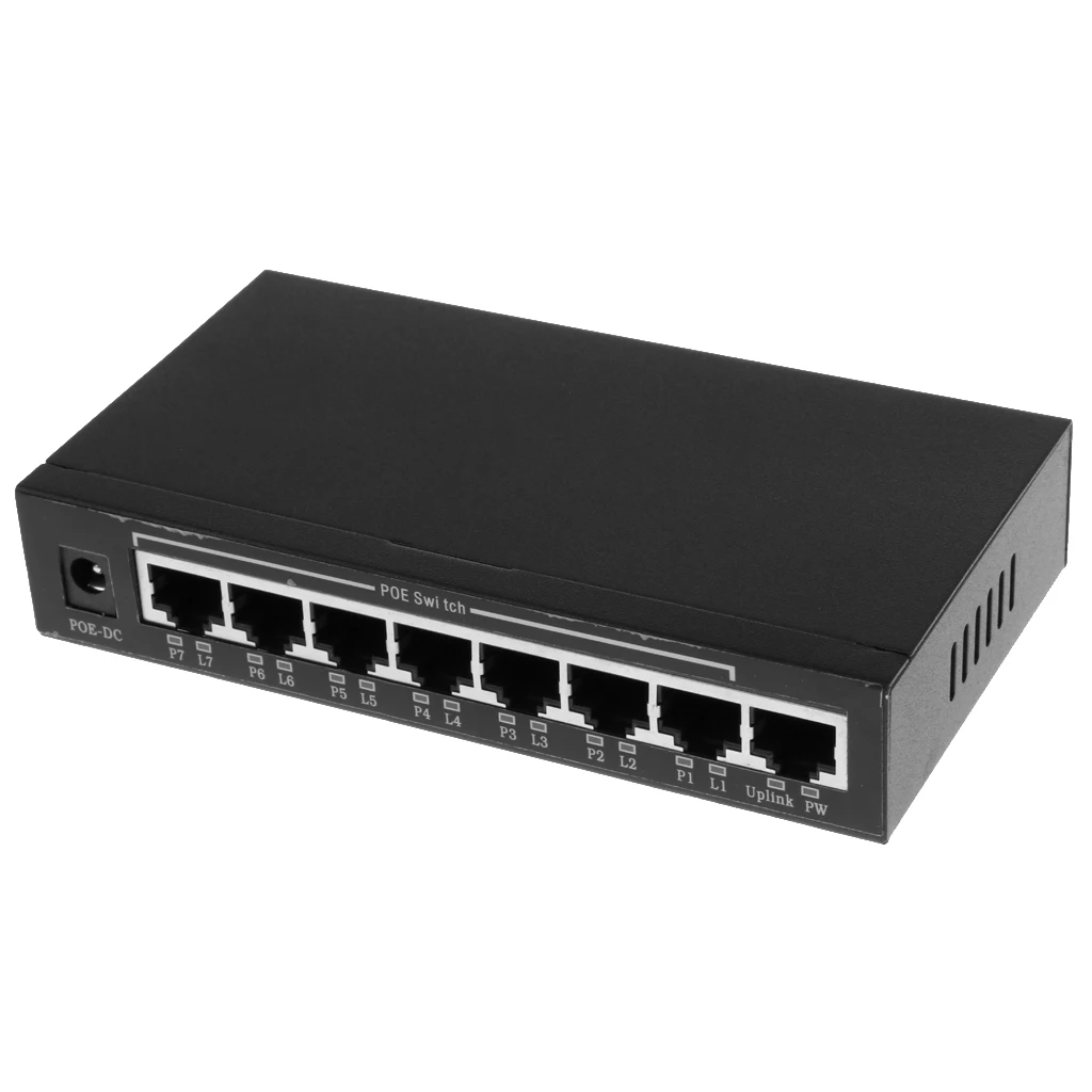8 портовый Быстрый Ethernet PoE коммутатор 7 портов и 1 порт Uplink 10/100 Мбит/с