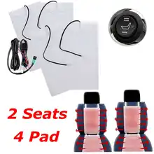 Универсальный 2 сиденья 4 шт. 12 в автомобильный из углеродного волокна Высокий/Низкий подогреваемый подогрев сидений коврик переключатель комплект круглый переключатель зимний подогреватель чехлы для сидений