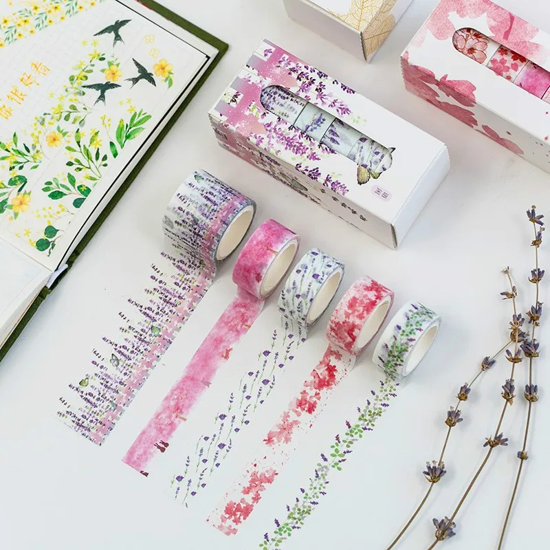 

5pcs/lot Flower Foil DIY Decoration Washi Tape Scrapbooking Masking Tape Stickers Scrapbooking Washitape Washy Tape 024028