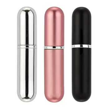 

Perfume Atomizer Bottles, Refillable Travel Size Perfume Bottles, Set Of 3 Stylish Colours Black, Pink and Silver Anti Spill F