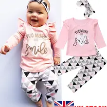 Pudcoco/Одежда для девочек; повседневная одежда для новорожденных девочек в британском стиле; Футболка с рукавами-крылышками; топы; леггинсы; комплект одежды