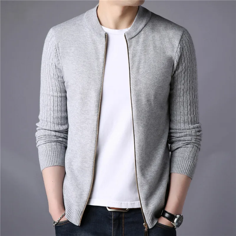 سستة سترة سترة الرجال الشتاء جولة الرقبة محبوك سترة Sweatercoat سليم صالح عارضة Sweters معاطف العلامة التجارية رجل تريكو 2019