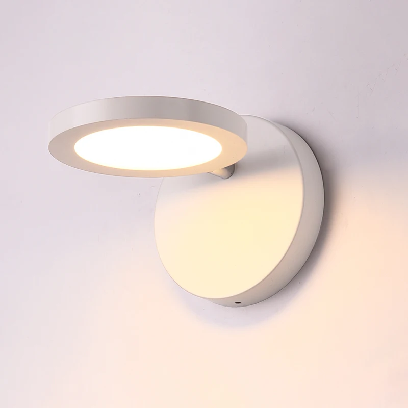 Вращающийся современный светодиодный настенный светильник 7 Вт для спальни рядом с настенными бра светильник для коридора белый/черный окрашенный железный светильник с аппликацией Murale