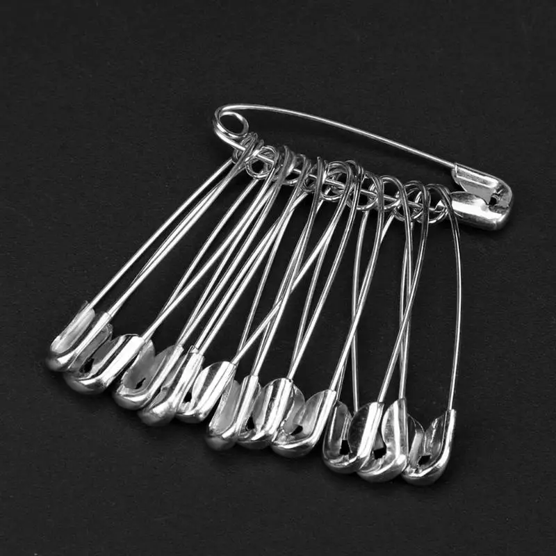 

60pcs/set Mini Stainless Steel Safety Pins Silver Tone Metal Brooch Badge Jewelry Safety Pin Craft Findings Sewing Tools