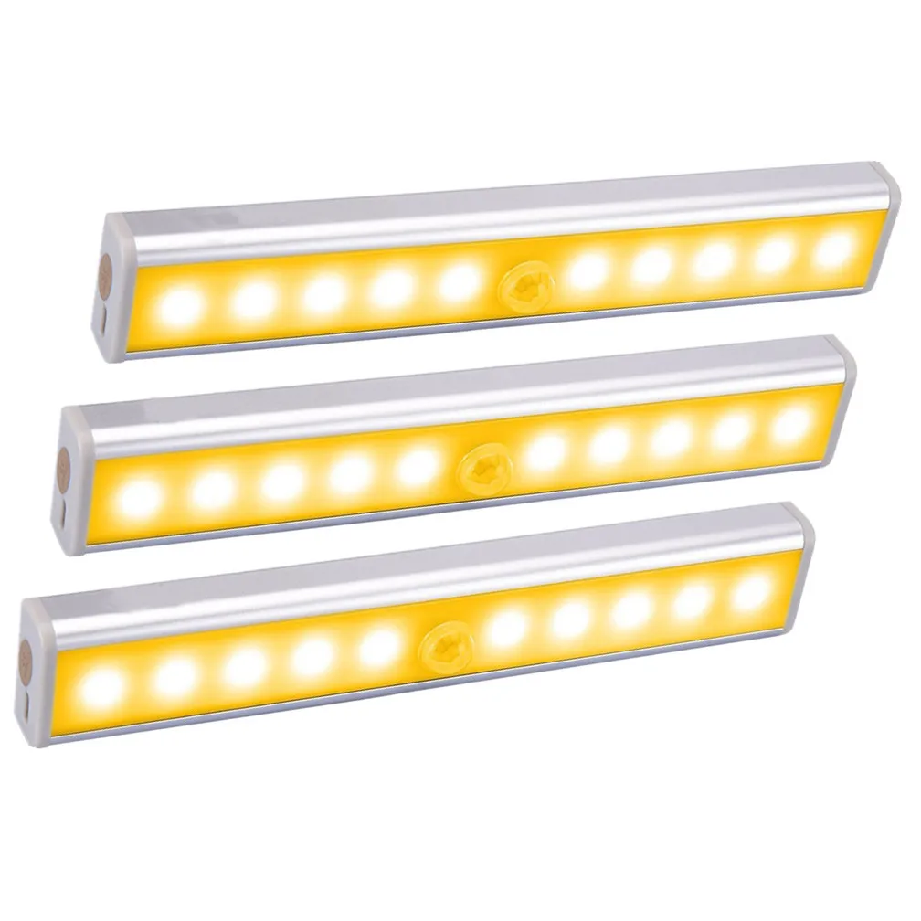 

Battery Power 10 LED Infrared PIR Motion Sensor Night Light Cabinet Wardrobe Closet Night Light With Motion Sensor Auto/On/Off