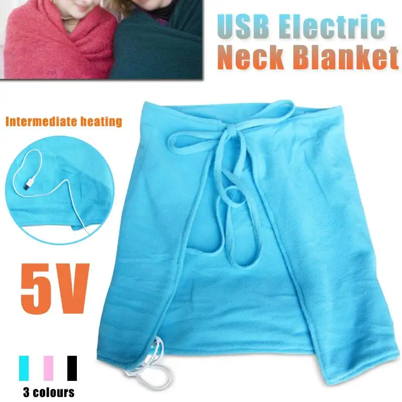 

45x70cm Fleece Electric Heating Pad Heated Blanket Shawl Home Shoulder Neck Foot Mobile USB Soft 5V 7W Winter Warm Health Care