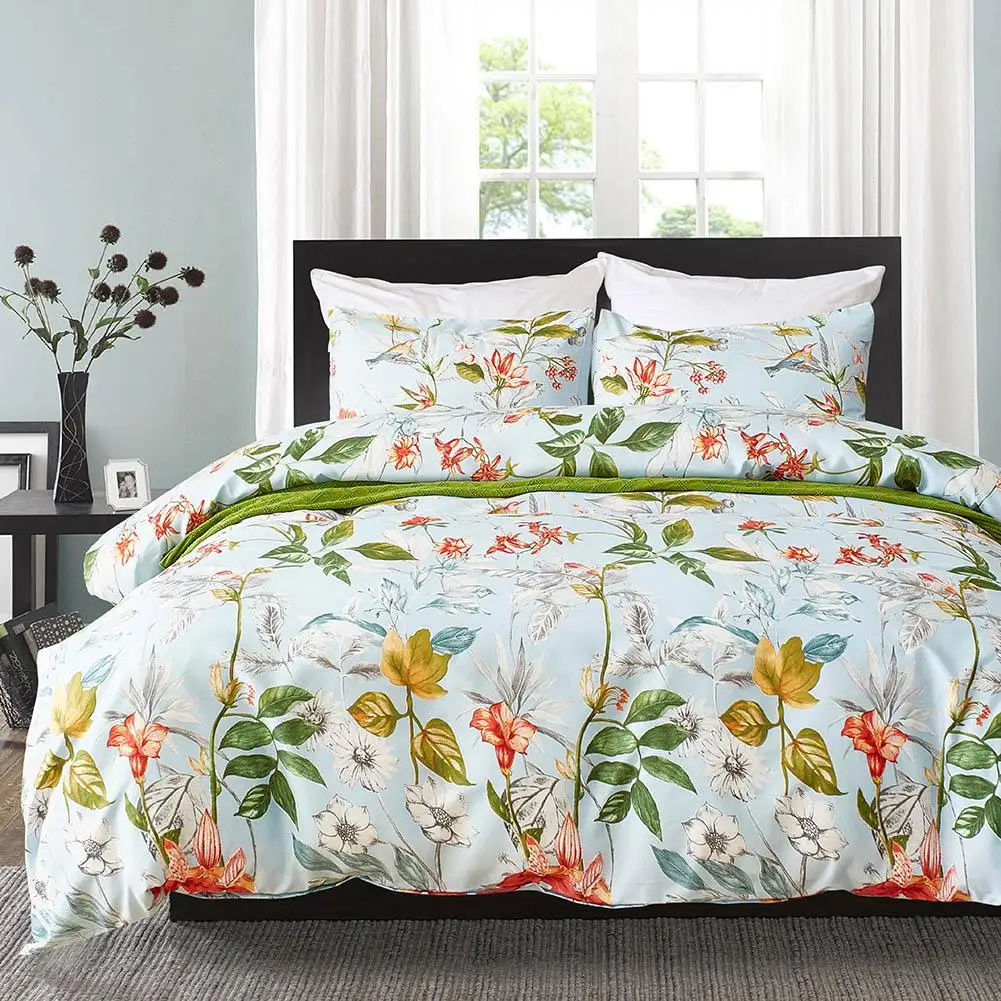 

3Pcs Pattern Printing Polyester Duvet Cover Bedding Set Pillow Cases SetsTwin Double King Queen Quilt Cover Bed linen