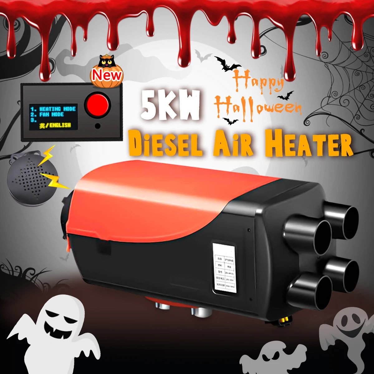 

5KW 12V Intelligent Voice Smart Car Heater Parking Heater Air Diesels Heater With LCD Monitor For cars, buses, RVs, trucks,etc