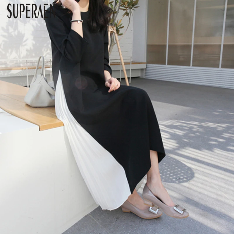 SuperAen Модное шифоновое платье с рукавом три четверти, женское платье, весна и лето, новое женское платье, необычное платье