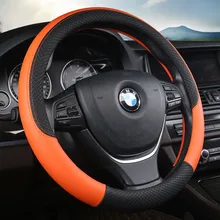 Leather Universal Car Steering-Wheel Cover 38CM Car-Styling Sport Auto Steering Wheel Covers Anti-Slip Leather Universal Car Steering-Wheel Cover 38CM Car-Styling Sport Auto Steering Wheel Covers Anti-Slip