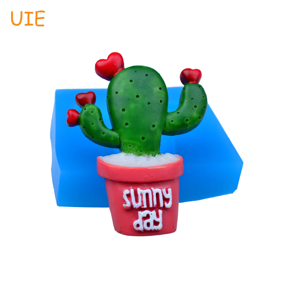 Силиконовая форма VYL047U для кактуса в форме сердца 63 9 мм|candle mold|gum pastemold food |