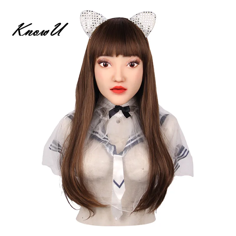 

KnowU Halloween Headwear Female Realistic Mask Masquerade Silicone mascara cosplay de silicona силиконовая маска для косплея
