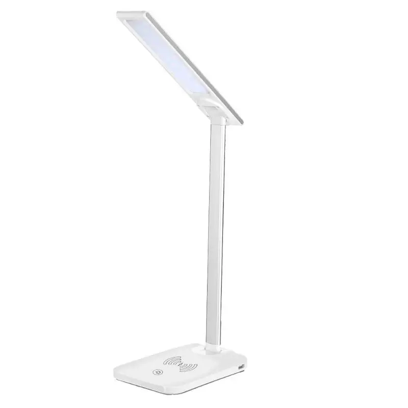 

5V 2A USB Charge LED Reading Lamp Folding Dimmable Touch Desk Lamp Night Light Wireless Phone Charger for iPhone X Book Lights