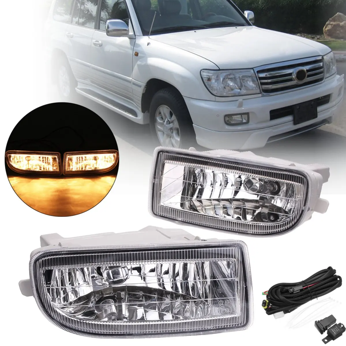 Пара противотуманных фар для Toyota Land Cruiser 00 HDJ100 1998 2007 LC 100 105 Набор 12 В 55