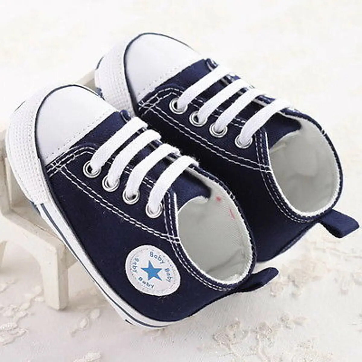 Белые кроссовки для новорожденных мальчиков и девочек, туфли для младенцев, «ползунок», 0-18 месяцев