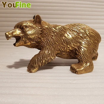 

Small size bronze bear sculpture desktop decoration simulation animal interior decoration traditional Chinese ancient craft