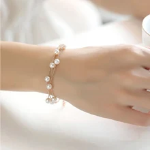 JZTOP многослойный браслеты из искусственного жемчуга и браслеты для женщин Элегантный браслет на запястье из розового золота модное ювелирное изделие подарок