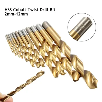 

1pcs High Quality High Speed Newest Titanium Coated HSS Cobalt Drill Bit Drilling Cutting Hard Stainless Steel CR-NI 2mm-12mm