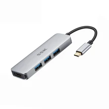 Ssk Shu-C545 3 порта Usb 3,0 type C usb-концентратор, адаптер док-станция алюминиевый интерфейс type-C Hdmi Поддержка 4K Ультра четкое изображение