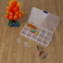15 слотов пластиковая коробка для рыболовных приманок коробка для хранения рыболовных снастей 15 слотов прозрачная рыболовная приманка крючок снасти Коробка для хранения