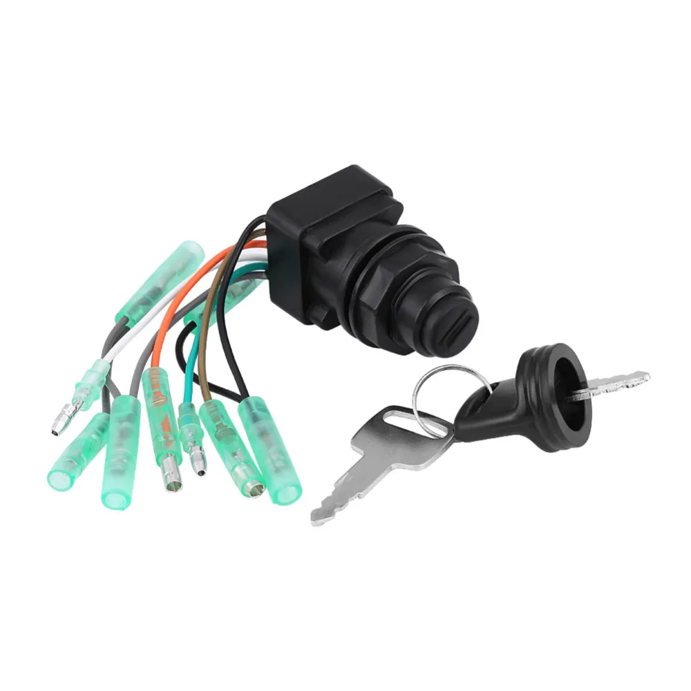 

Motor Ignition Key Switch Assembly for Suzuki Outboard Control Box 37110-99E00 37110-92E01 Motorcycle Parts Black Metal Plastic