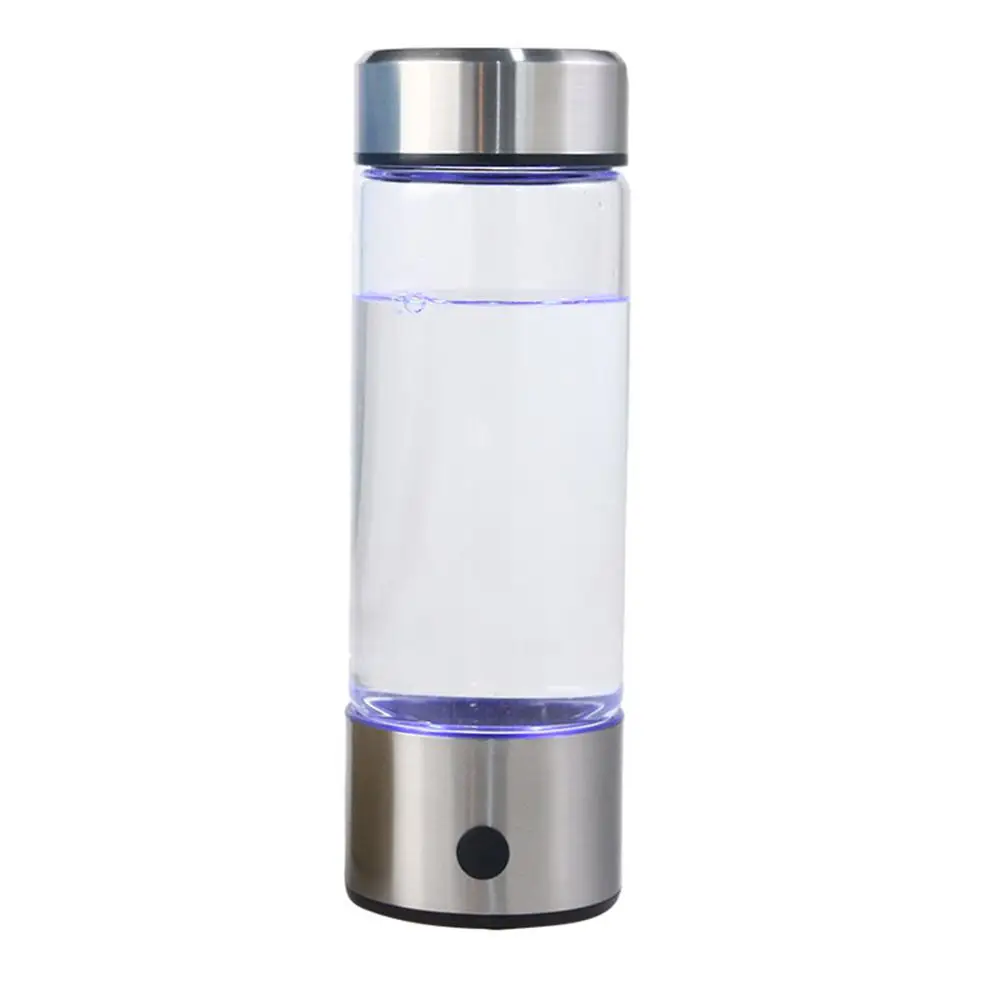 

420ML Portable Electrolysis Hydrogen Generator Water Filter Bottle Glass