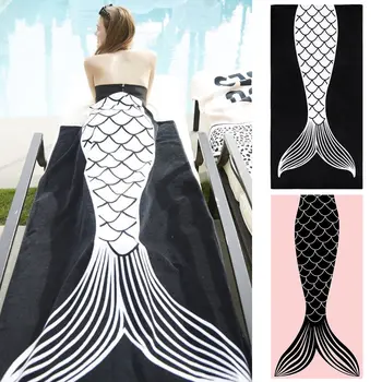 

Printed Large Leaves Flower Mermaid Beach Towel Round Microfiber Beach Towels Roundie Adults Serviette De Plage Toalla Playa