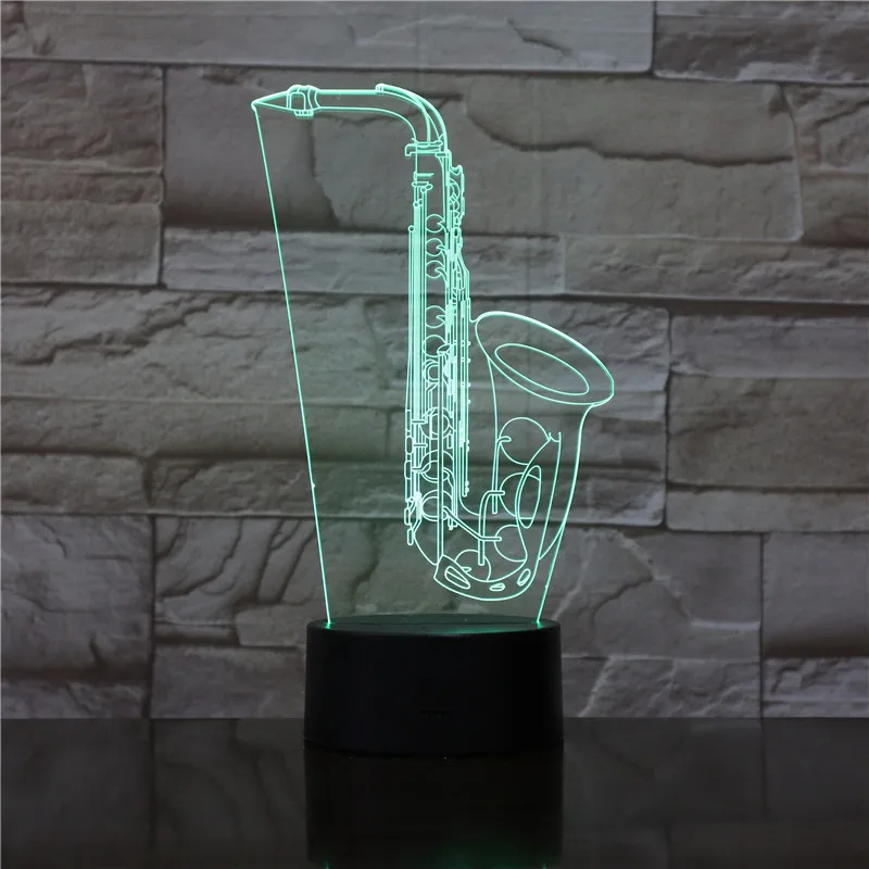 Saxphone настольная лампа 3D Светодиодная Ночная Sax музыкальный инструмент