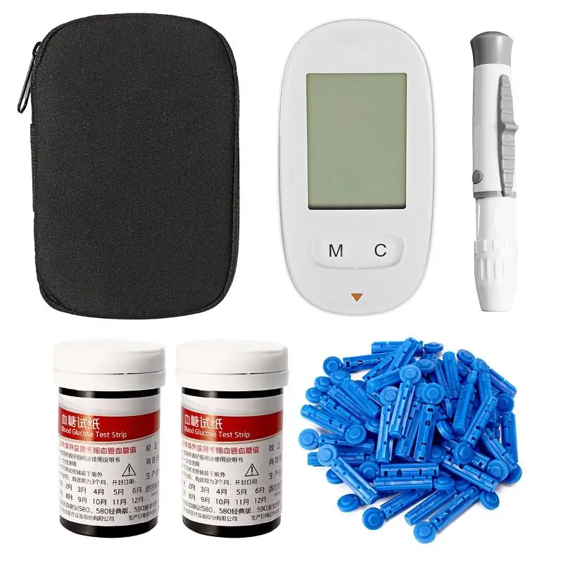 

HouseholdBlood Glucose Sugar Meter Diabetic Testing Monitors + 50X Test Strip + 50X Lancet Set Glucometer Diabetes Tester