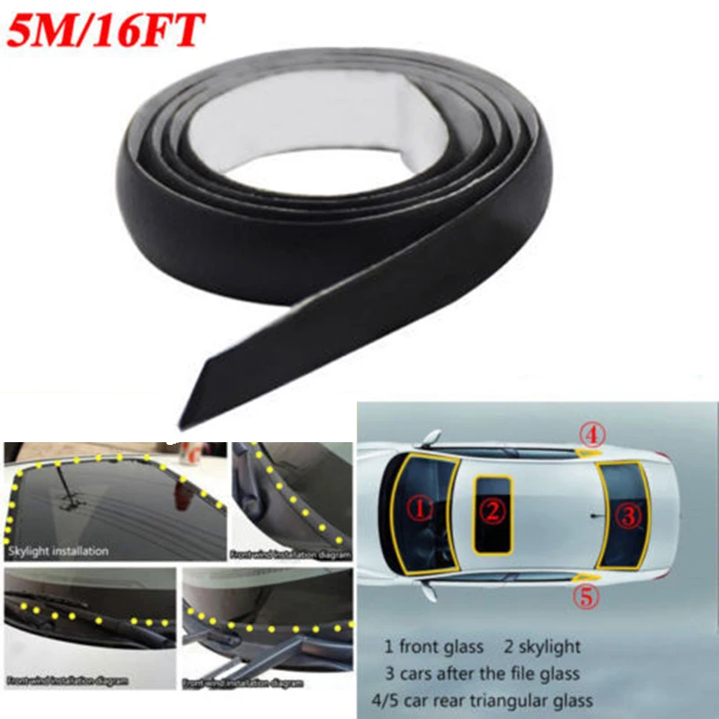 

5m/197 Car Front Rear Windshield Window Weatherstrip Rubber Seal Strip Trim